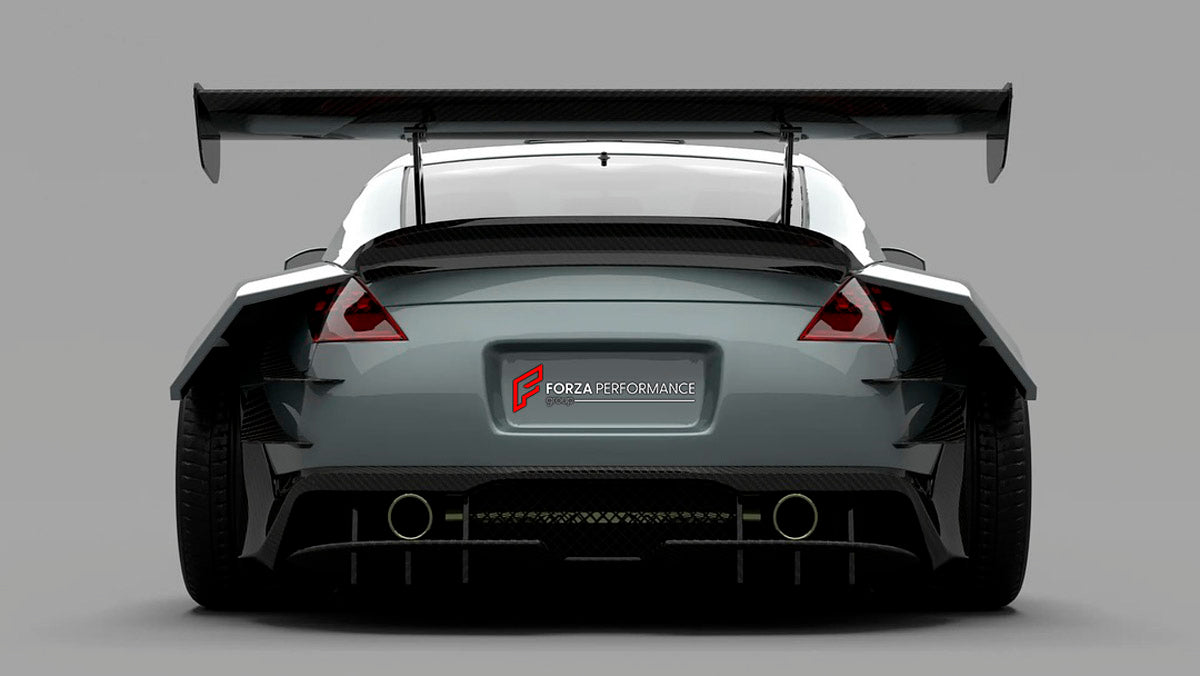 CARBON WIDE BODY KIT for NISSAN 350Z 2002 - 2009

Set Include:

Front Lip
Front Bumper
Hood Bonnet
Fenders
Side Skirts
GT Wing Spoiler
Ducktail Spoiler
Rear Bumper
Rear Diffuser
Material: Carbon

Note: Professional installation is required.