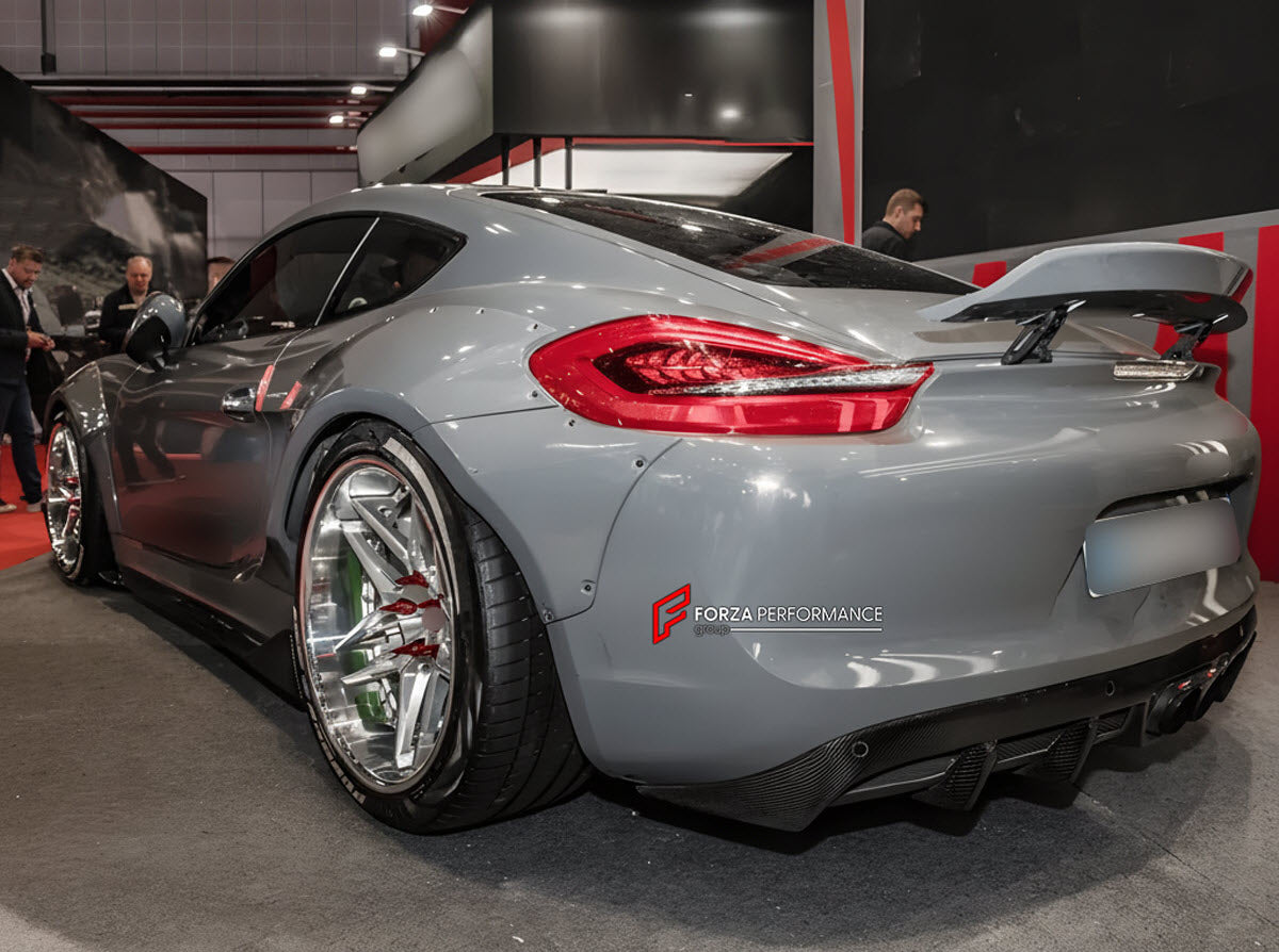 CARBON WIDE BODY KIT for PORSCHE CAYMAN 981 2013 - 2016

Set Include:

Front Bumper
Side Skirts
Rear Bumper
Material: Carbon

Note: Professional installation is required.