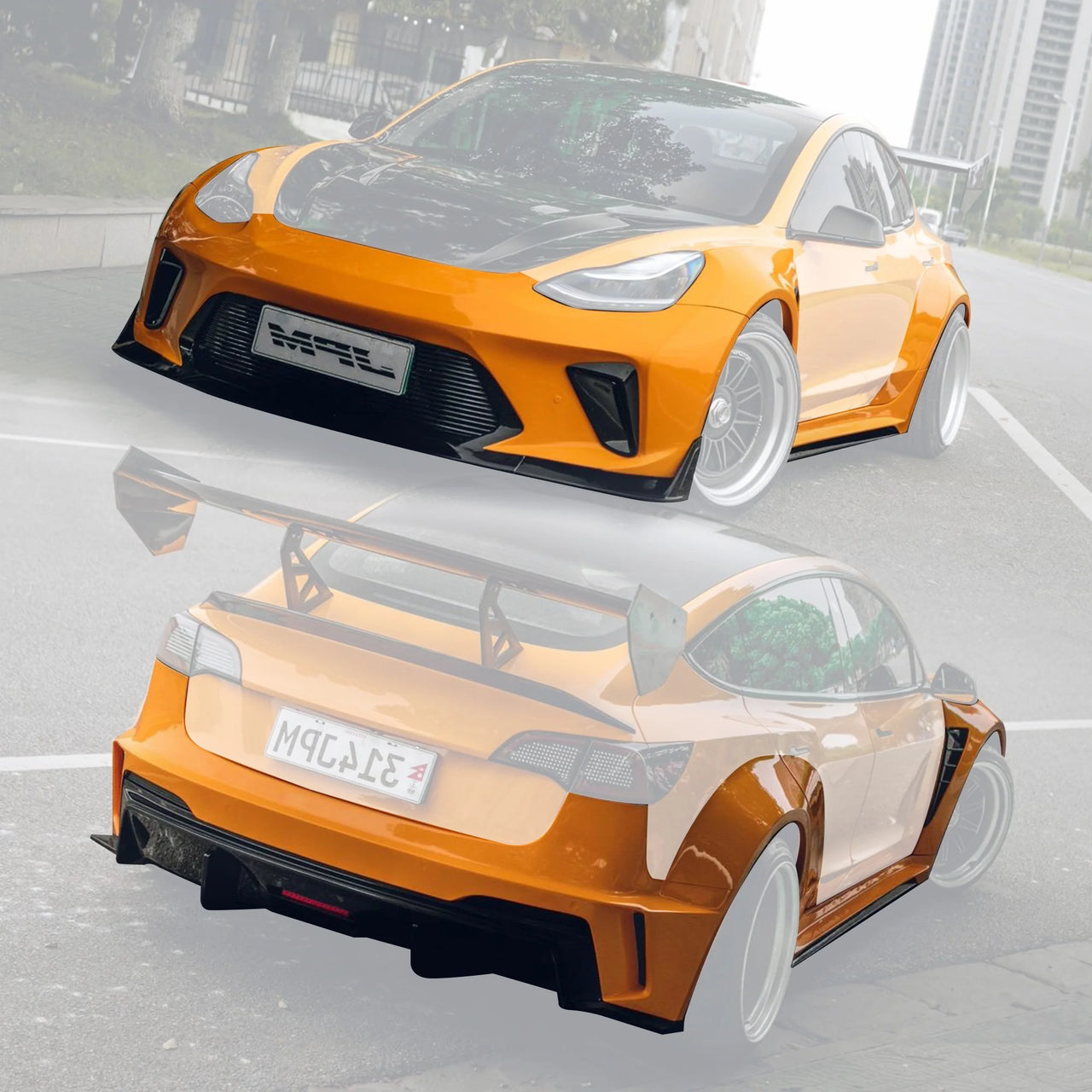 CARBON BODY KIT for TESLA MODEL 3 2017 - 2023

Set includes:

Front Lip
Front Bumper Assembly
Front Bumper Canards
Front Wide Fenders
Hood / Bonnet

Side Skirts

Rear Wide Fenders
Rear Spoiler (3 option)
Rear Bumper
Rear Diffuser

Material:&nbsp;Wet Carbon with Fiberglass

NOTE:&nbsp;Professional installation is required.

Why “Contact Us for Pricing”?

We don’t display fixed prices because our goal is to offer you the most competitive deal possible. Product costs often decrease over time, and by requesting