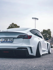 CARBON BODY KIT for TESLA MODEL 3 2017 - 2023

Set includes:

Front Lip
Front Bumper Assembly
Front Bumper Canards
Front Wide Fenders
Hood / Bonnet

Side Skirts

Rear Wide Fenders
Rear Spoiler (3 option)
Rear Bumper
Rear Diffuser

Material:&nbsp;Wet Carbon with Fiberglass

NOTE:&nbsp;Professional installation is required.

Why “Contact Us for Pricing”?

We don’t display fixed prices because our goal is to offer you the most competitive deal possible. Product costs often decrease over time, and by requesting