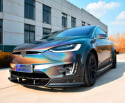 CARBON WIDE BODY KIT for TESLA MODEL X 2016+

Set Include:

Front Lip
Front Bumper Air Vent Trim
Fenders
Side Skirts
Rear Diffuser
Material: Carbon

Note: Professional installation is required.