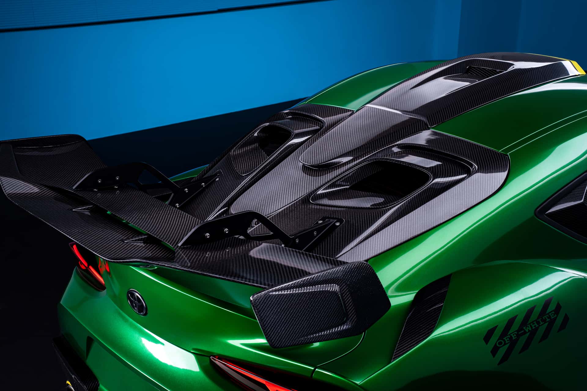 CARBON WIDE BODY KIT for TOYOTA GR SUPRA A90 2019+

Set includes:

Front Lip
Front Bumer Assembly
Hood / Bonnet
Front Fenders
Side Skirts
Rear Fenders
Roof Air Scoop
Rear Window Cover

Rear Wing Spoiler
Rear Bumper
Rear Diffuser

Material: Wet Carbon with Fiberglass

Note: Professional installation is required.

Recommended Wheels size:

Front:&nbsp;19 x 9.5 ET -33 Tire size: 275-35-19

Rear:&nbsp;19 x 11 ET -15 Tire size: 295-30-19

Contact us for pricing.

Why “Contact Us for Pricing”?

We don’t display f