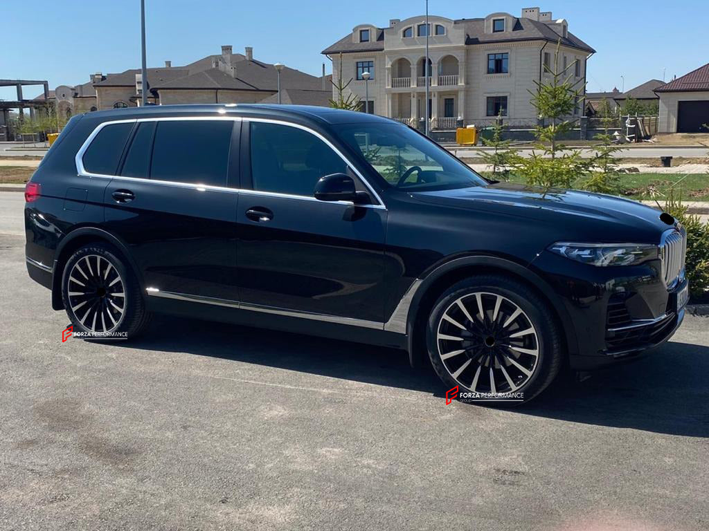 We produced premium quality forged wheels rims for


BMW X7 G07

Our wheels sizes:

Front 22 x 9.5 ET 22

Rear 22 x 10.5 ET 28

Finishing: Glossy Black + Machined Face

Forged wheels can be produced in any wheel specs by your inquiries and we can provide our specs



Advantages of Forza Performance Group forged wheels:
We can produce wheels in any design, color, and size, even according to your own sketch.
All our products are strictly controlled and tested in accordance with international quality standards