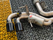 Aggressive sporty sound exhaust x pipe catback system for Chevrolet Corvette C8 2020+ (Engine: 6.2L)  Exhaust brand: Forza Performance Group   Set include:  Catback X pipe without muffler Exhaust tips (You can choose: blue burned, chrome and carbon) Material: Stainless steel   Production time: 15 working days  More options available for additional EXTRA cost (not included in this listing price. Please contact for pricing):   Can make that catback in titanium material