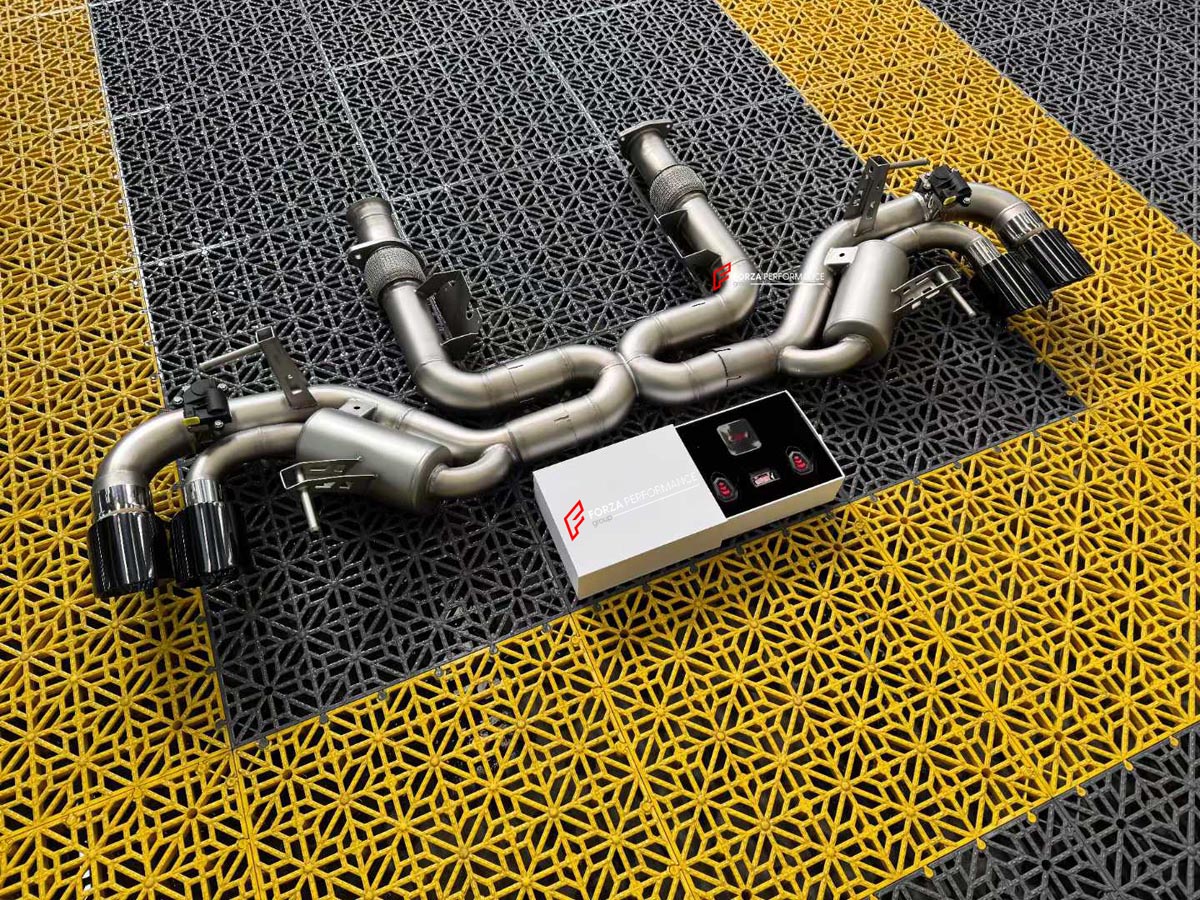Aggressive sporty sound exhaust x pipe catback system for Chevrolet Corvette C8 2020+ (Engine: 6.2L)  Exhaust brand: Forza Performance Group   Set include:  Catback X pipe without muffler Exhaust tips (You can choose: blue burned, chrome and carbon) Material: Stainless steel   Production time: 15 working days  More options available for additional EXTRA cost (not included in this listing price. Please contact for pricing):   Can make that catback in titanium material