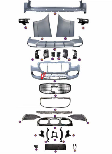 BODY KIT for MERCEDES-BENZ SPRINTER VS30 W907 W910 2020+  Set includes:  Front Bumper Front Grille Rear Bumper Rear Diffuser