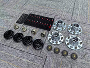 Lamborghini Aventador centerlock conversion kit, central lock conversion kit, center lock retrofit kit, centerlock adapter kit, wheel hub adapter package, SVJ style center lock, fits LP700-4 LP720-4, front 5x112 57.1 mm rear 5x120 70.1 mm, forged 7075-T6 aluminium