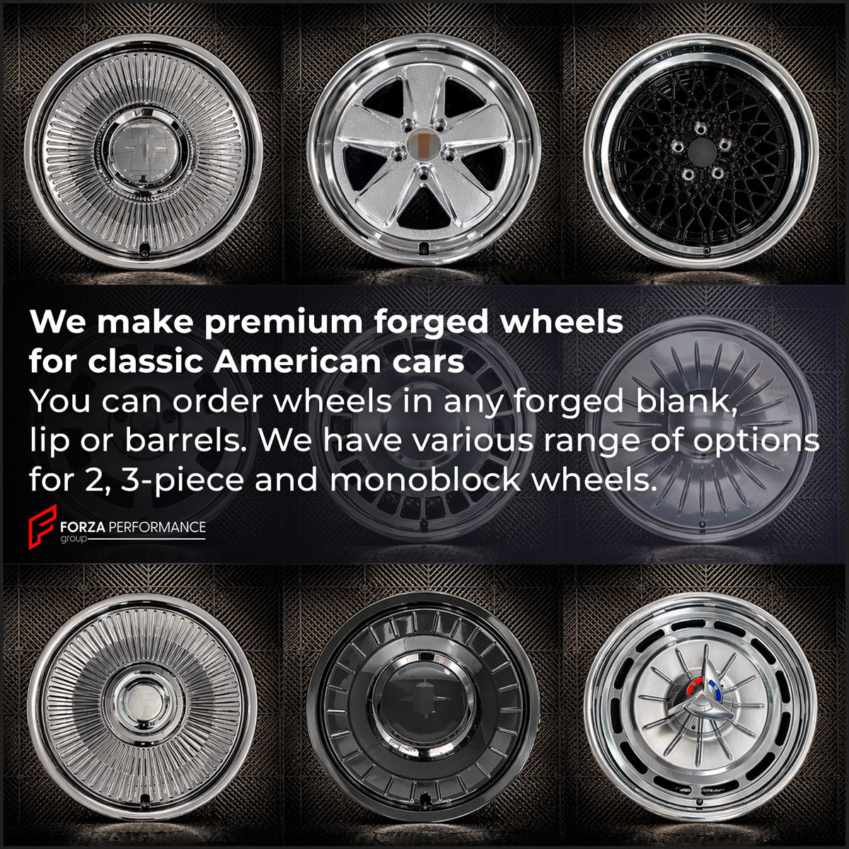 CUSTOM CLASSIC VINTAGE RESTOMOD RETRO OLD SCHOOL FORGED WHEELS RIMS fo