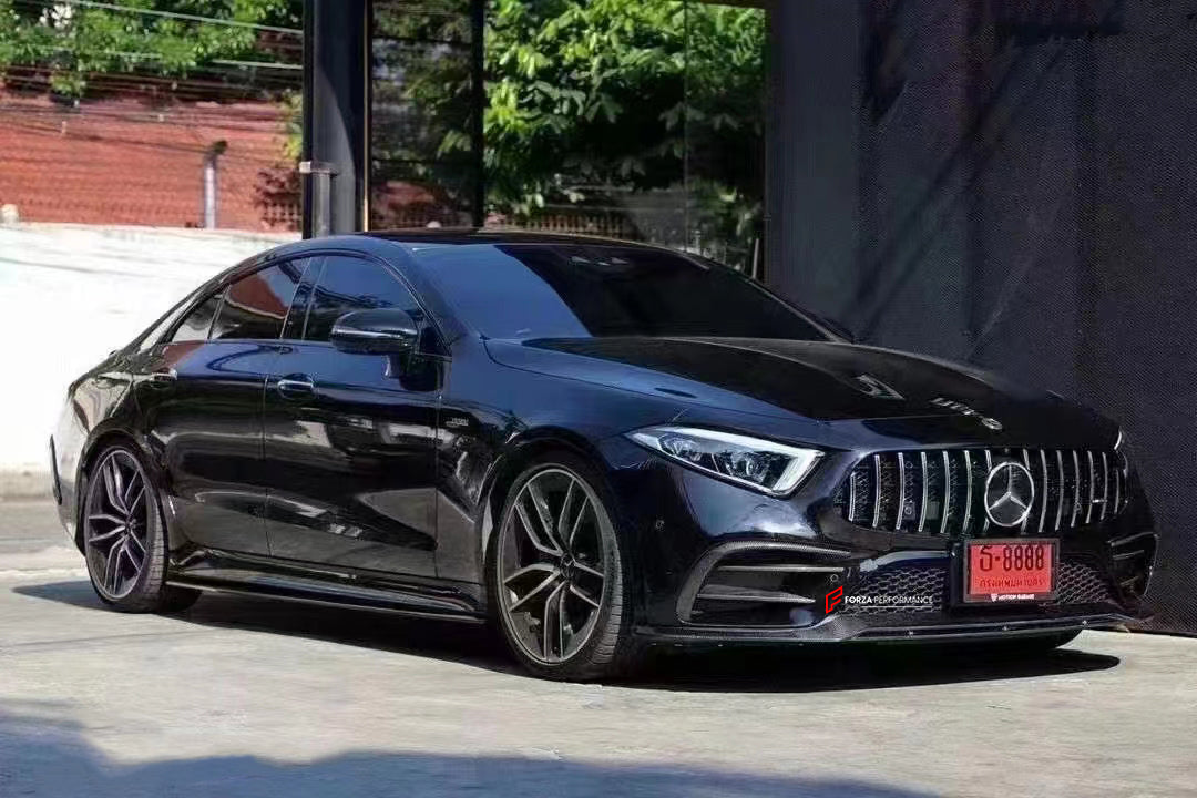 CARBON FIBER BODY KIT for MERCEDES-BENZ CLS-CLASS C257 CLS53 AMG 2018-2021

Set includes:

Front Lip

Side Skirts
Rear Diffuser
Rear Canards

Material: Carbon fiber

NOTE: Professional installation is required