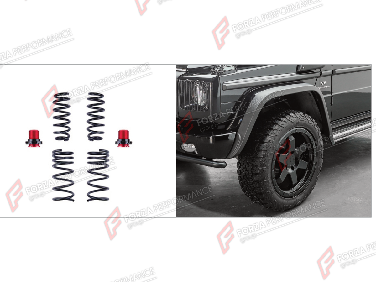COIL SPRING LIFT KIT for MERCEDES-BENZ G-CLASS W463 G55 2008 - 2018 FORZA PERFORMANCE custom fit Retro Off-Road
Set includes:

Coil Spring Lift Kit
Material: Plastic, Stainless Steel

NOTE: Professional installation is required.
