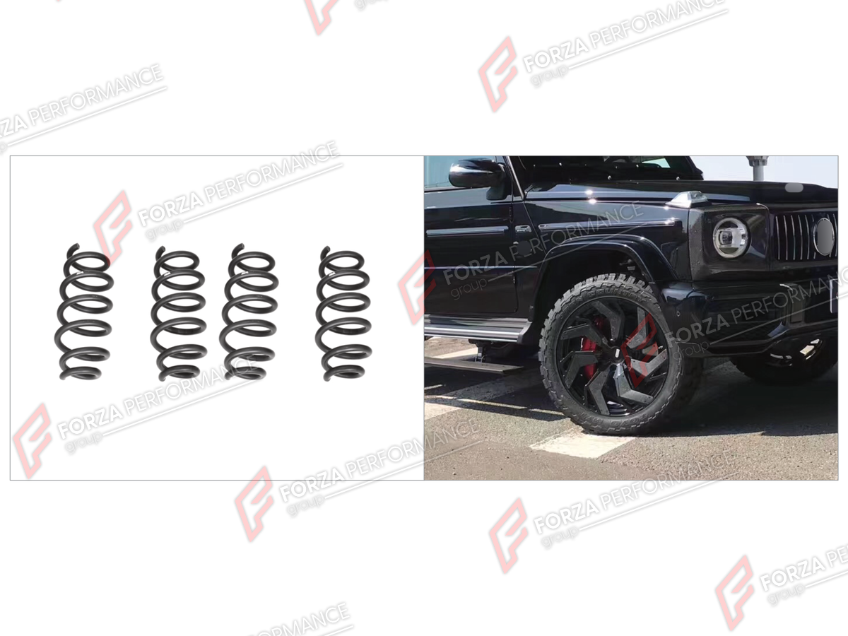 COIL SPRING LOWERING KIT for Mercedes-Benz G-Class W464 G63 G350 G350D G400D G500 G550 2019 - 2024
Set includes:

Coil Spring Lowering Kit
Material: Plastic, Stainless Steel

NOTE: Professional installation is required.