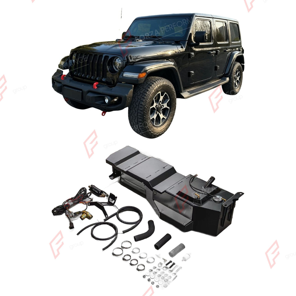AUXILIARY LONG RANGE FUEL TANK SYSTEM 75L (EXTRA 20 GAL) EXTENDED RANGE for JEEP WRANGLER JL 4-DOOR 2018+