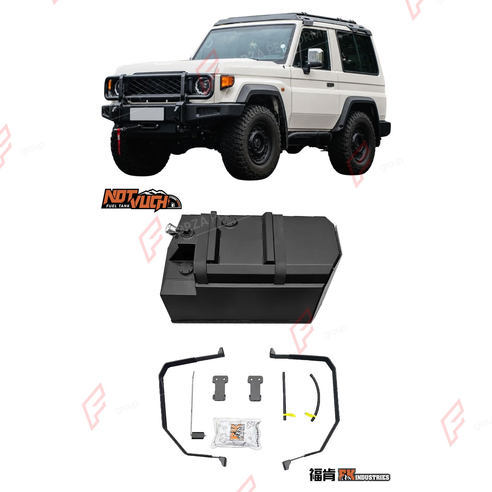 REPLACEMENT LONG RANGE FUEL TANK SYSTEM 139L, +49L (EXTRA 13 GAL) EXTENDED RANGE for TOYOTA LAND CRUISER LC71 2.8T DIESEL 2007+