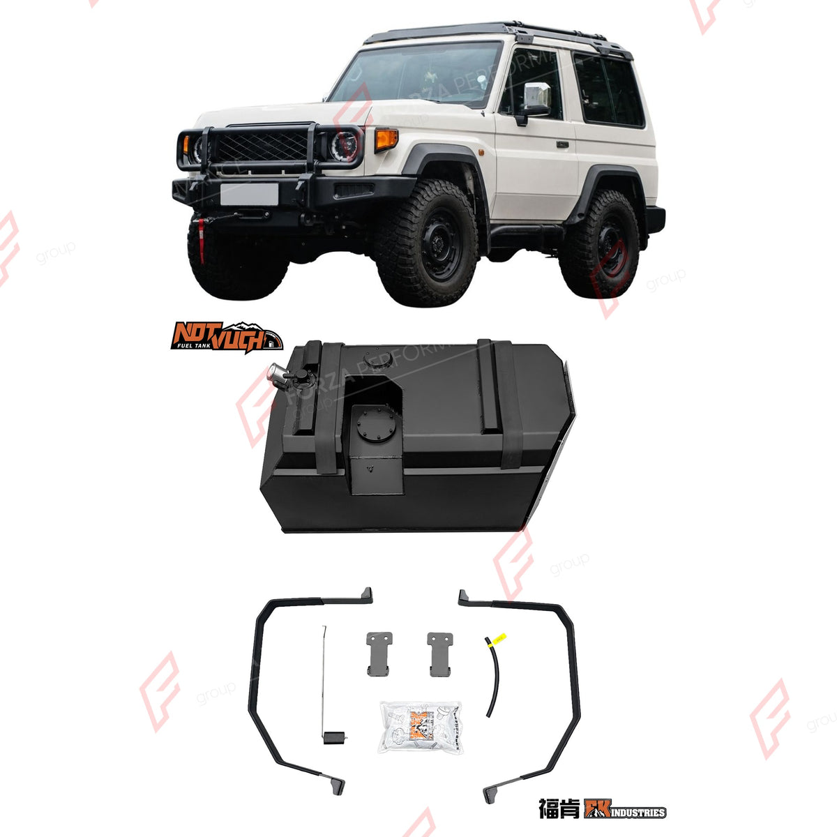 REPLACEMENT LONG RANGE FUEL TANK SYSTEM 136L, +46L (EXTRA 12 GAL) EXTENDED RANGE for TOYOTA LAND CRUISER LC71 4.0L GASOLINE 2007+
