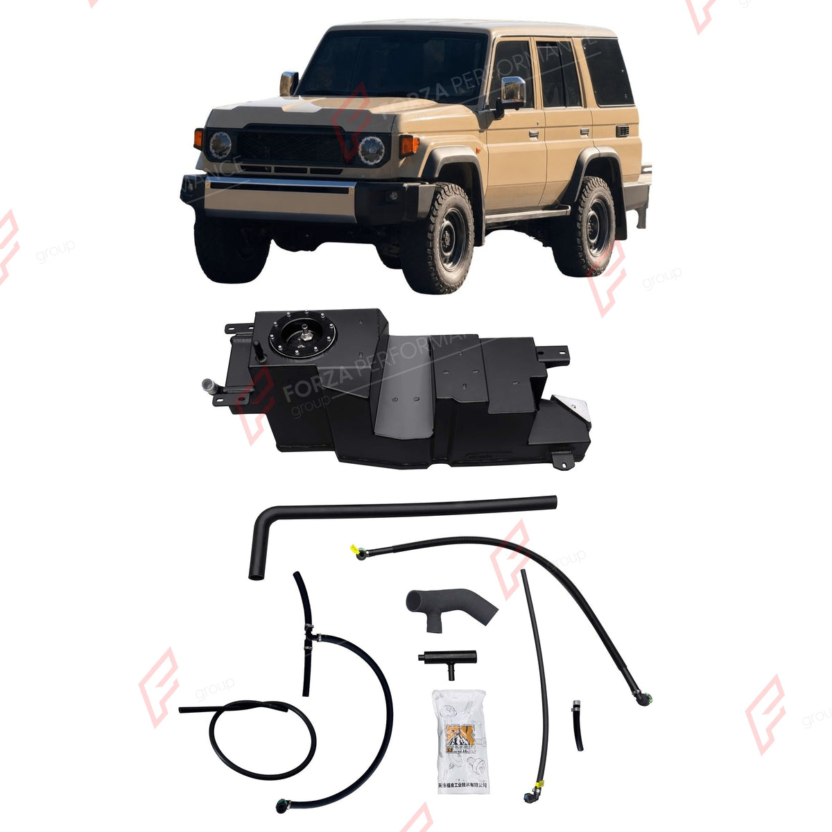 REPLACEMENT LONG RANGE FUEL TANK SYSTEM 180L, +90L (EXTRA 24 GAL) EXTENDED RANGE for TOYOTA LAND CRUISER LC76 4.0L PETROL 2007+