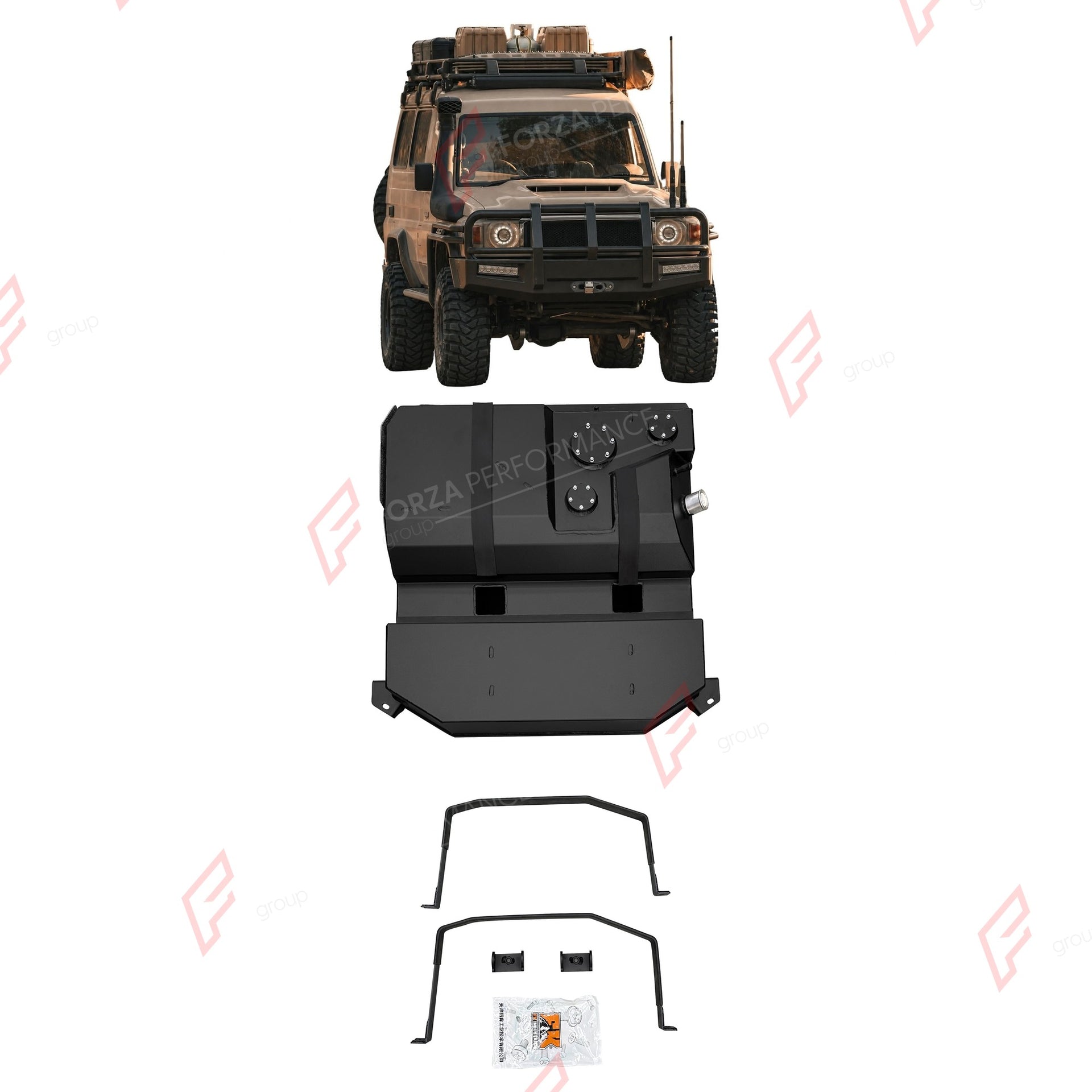 AUXILIARY LONG RANGE FUEL TANK SYSTEM 155L (EXTRA 41 GAL) EXTENDED RANGE for TOYOTA LAND CRUISER LC78 2.8T DIESEL 2015+