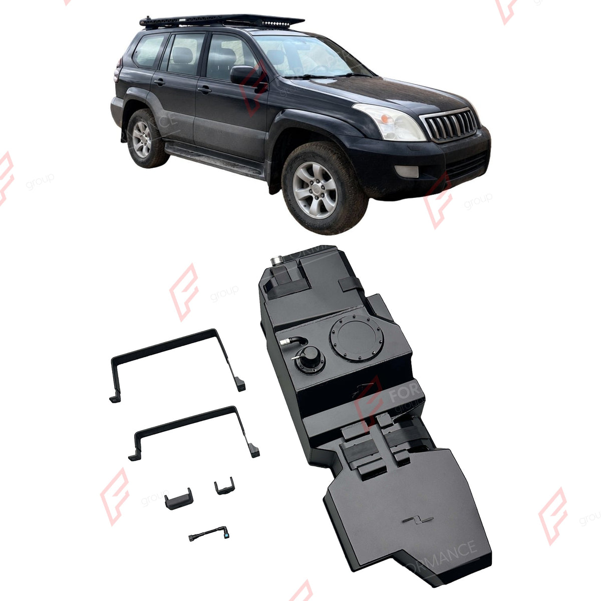 REPLACEMENT LONG RANGE FUEL TANK SYSTEM 120L, +33L (EXTRA 9 GAL) EXTENDED RANGE for TOYOTA LAND CRUISER PRADO LC120 2.7L PETROL 2003-2009