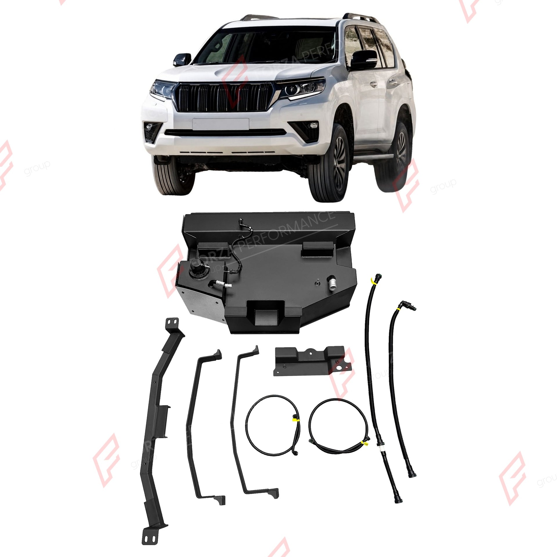 AUXILIARY LONG RANGE FUEL TANK SYSTEM 95L (EXTRA 25 GAL) EXTENDED RANGE for TOYOTA LAND CRUISER PRADO LC150 3.5L PETROL 2010-2024