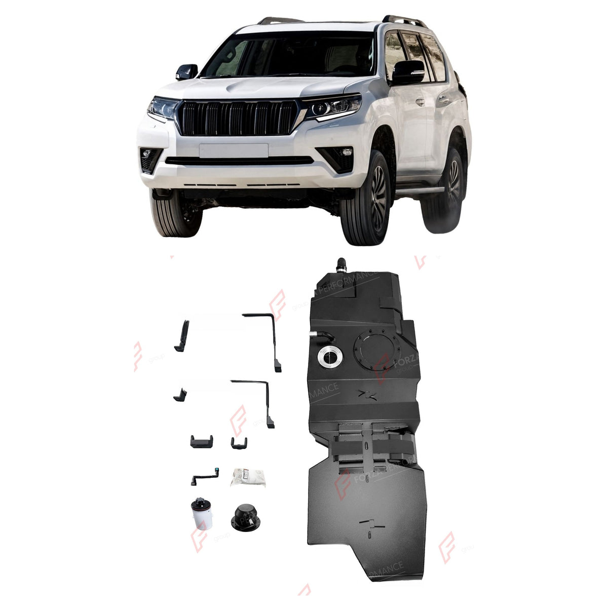REPLACEMENT LONG RANGE FUEL TANK SYSTEM 120L, +33L (EXTRA 9 GAL) EXTENDED RANGE for TOYOTA LAND CRUISER PRADO LC150 4.0L PETROL 2010-2024