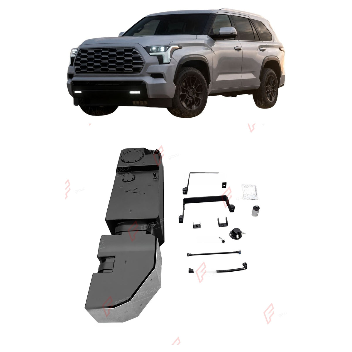 REPLACEMENT LONG RANGE FUEL TANK SYSTEM 132L, +47L (EXTRA 12 GAL) EXTENDED RANGE for TOYOTA SEQUOIA XK80 3.5TT (HYBRID PETROL) 2023+