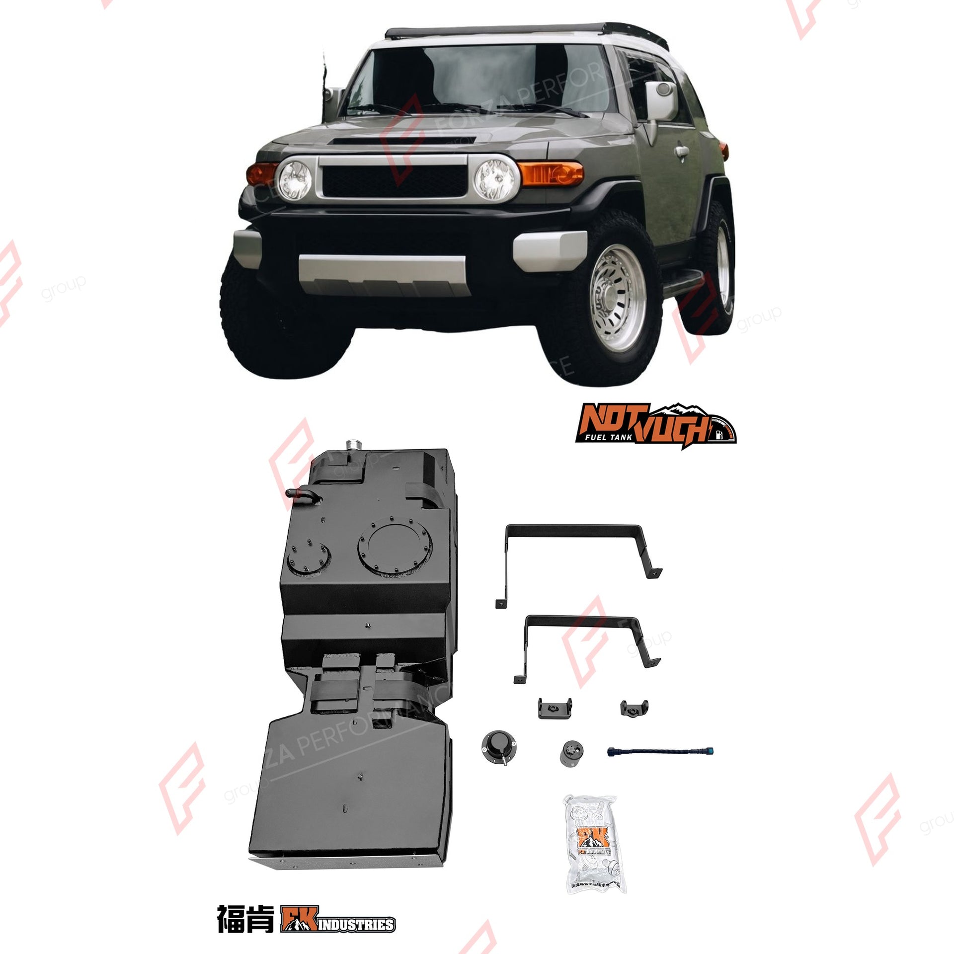 REPLACEMENT LONG RANGE FUEL TANK SYSTEM 113L, +40L (EXTRA 11 GAL) EXTENDED RANGE for TOYOTA FJ CRUISER 4.0L (PETROL) 2006-2022