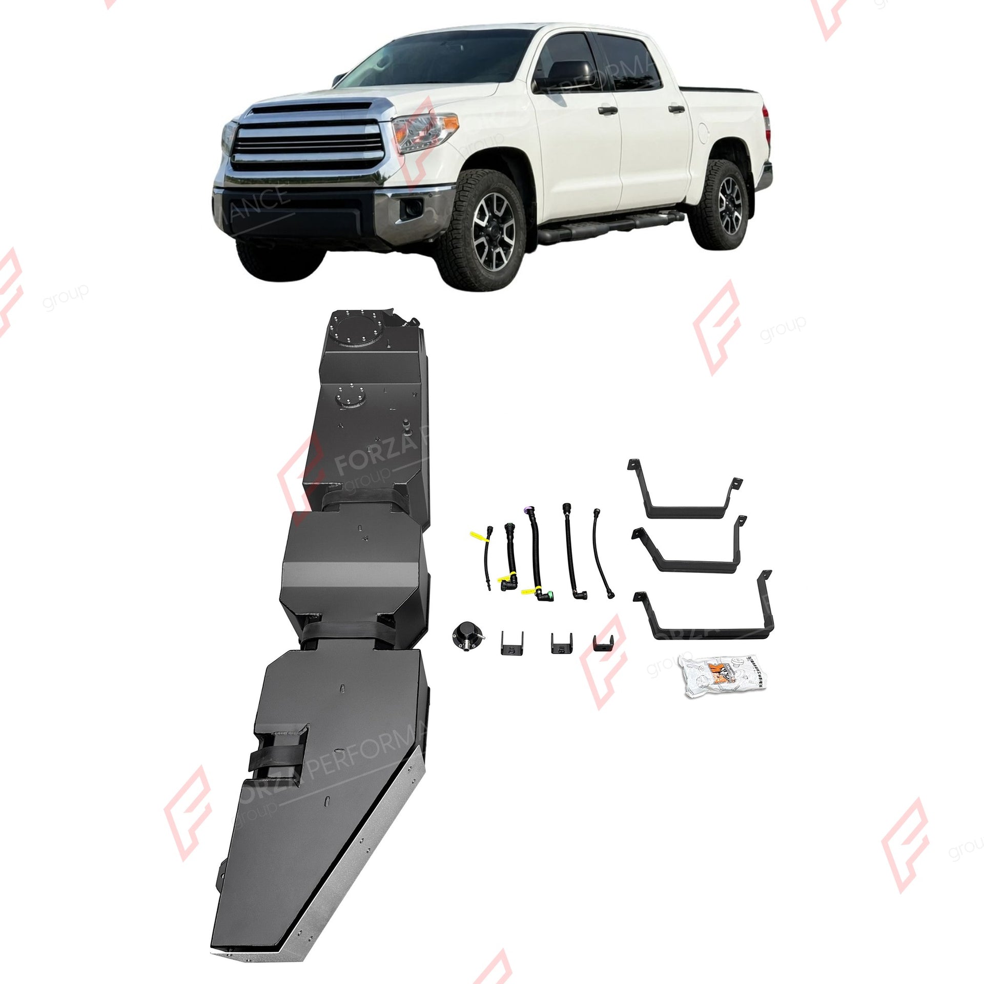 REPLACEMENT LONG RANGE FUEL TANK SYSTEM 165L, +43L (EXTRA 11 GAL) EXTENDED RANGE for TOYOTA TUNDRA HYBRID (2022+) 3.5TT (GASOLINE) 2022+
