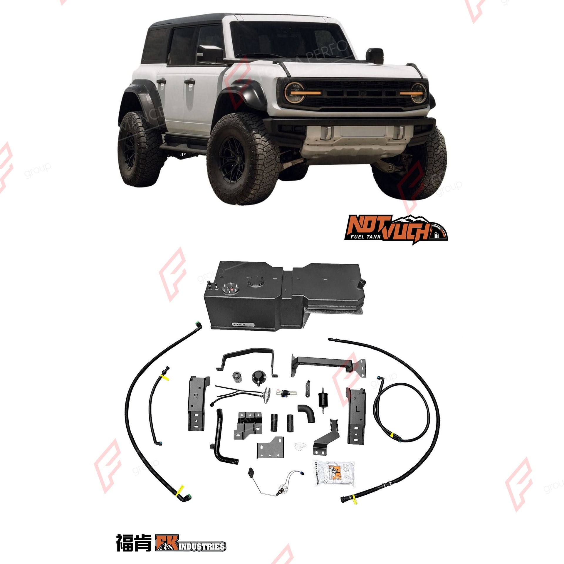 AUXILIARY LONG RANGE FUEL TANK SYSTEM 60L (EXTRA 16 GAL) EXTENDED RANGE for FORD BRONCO RAPTOR 3.0T GASOLINE 2021+