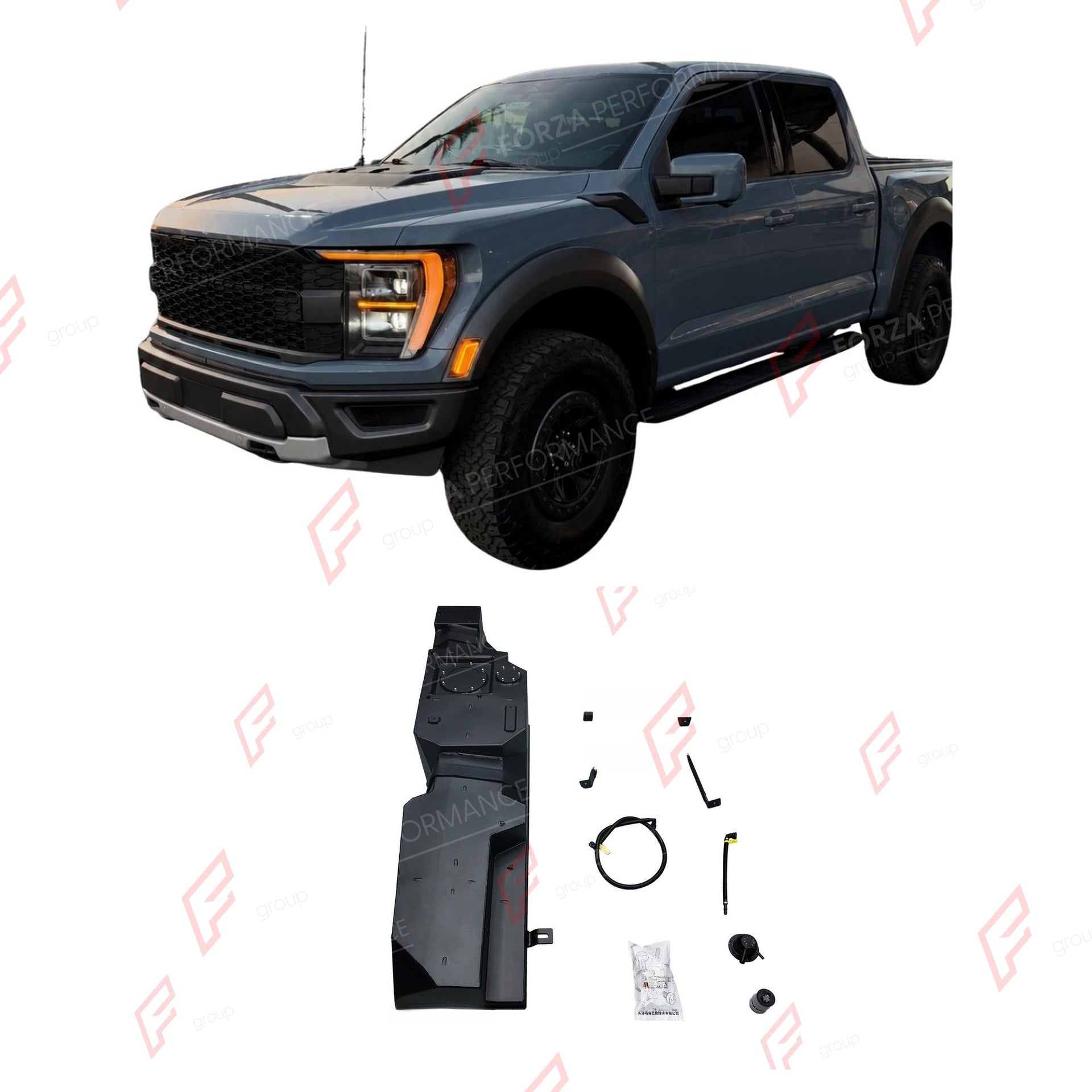 REPLACEMENT LONG RANGE FUEL TANK SYSTEM 187L, +51L (EXTRA 13 GAL) EXTENDED RANGE for FORD F-150 / F-150 RAPTOR 3.5TT GASOLINE 2017+