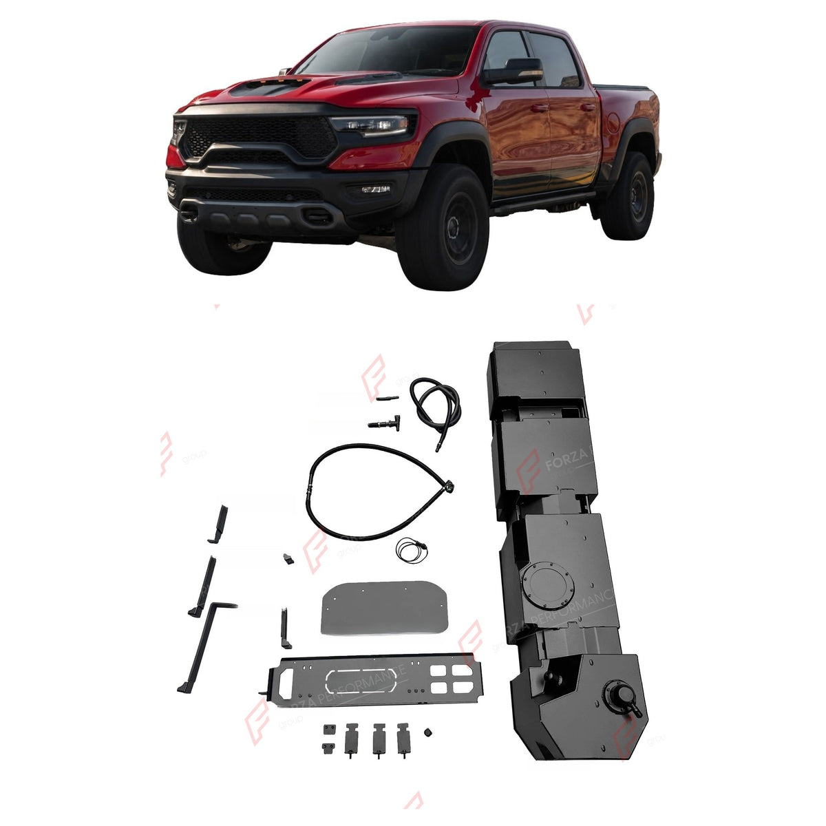 REPLACEMENT LONG RANGE FUEL TANK SYSTEM 186L, +61L (EXTRA 16 GAL) EXTENDED RANGE for RAM 1500 TRX 6.2T US SPEC PETROL 2022+