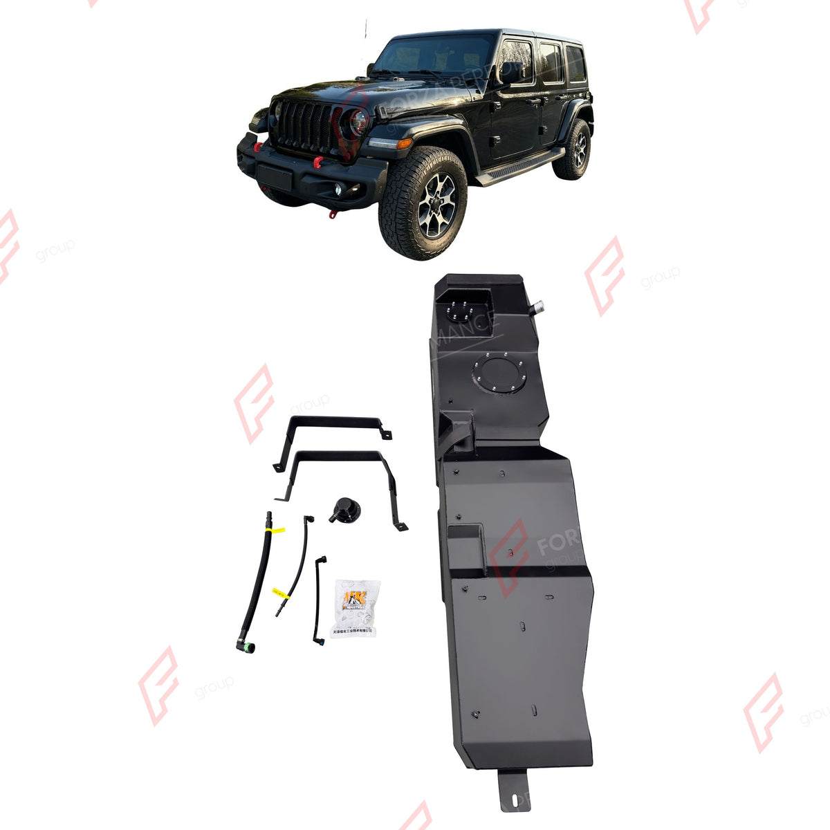 REPLACEMENT LONG RANGE FUEL TANK SYSTEM 118L, +37L (EXTRA 10 GAL) EXTENDED RANGE for JEEP WRANGLER 2.0T PETROL (4-DOOR) 2018+