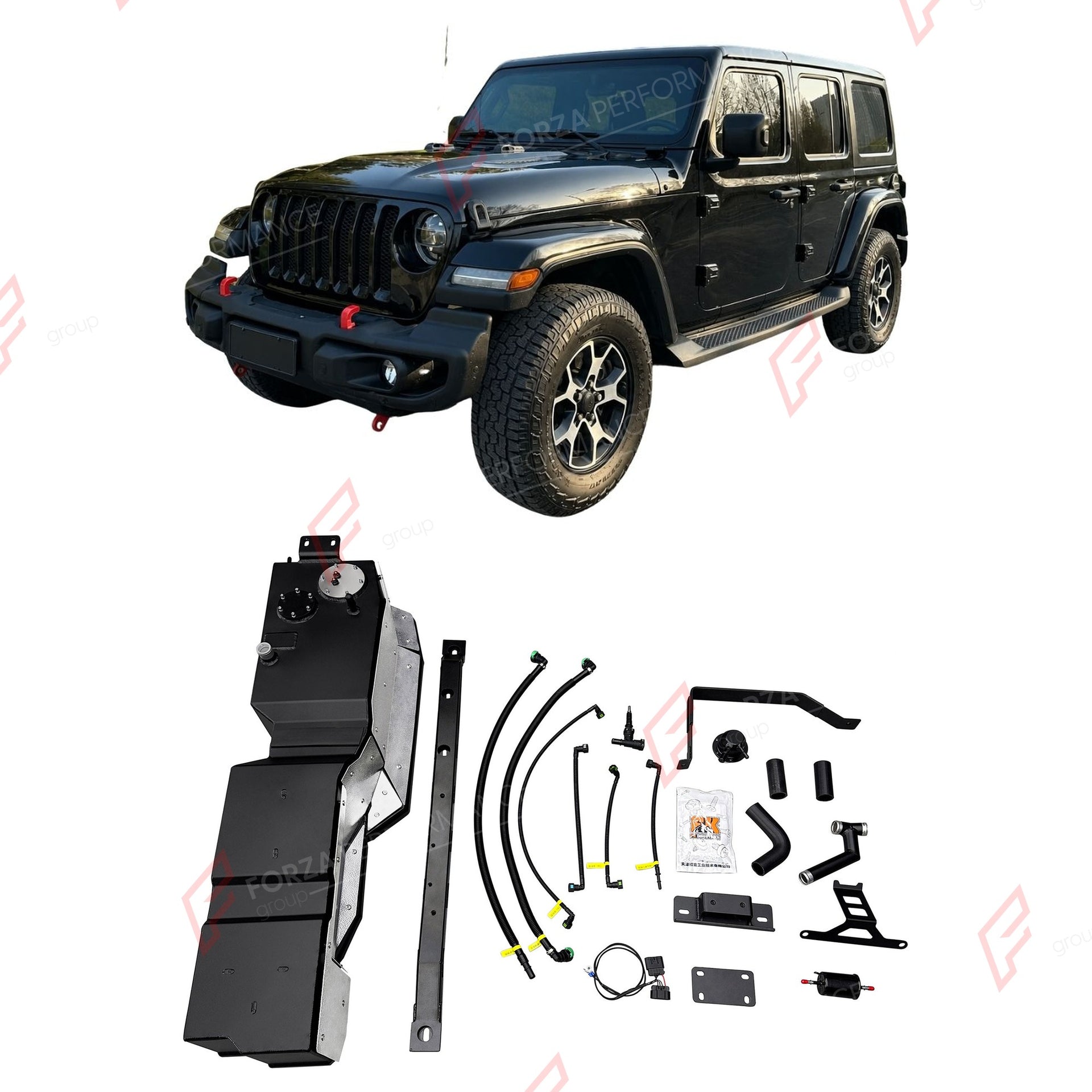AUXILIARY LONG RANGE FUEL TANK SYSTEM 72L (EXTRA 19 GAL) EXTENDED RANGE for JEEP WRANGLER 2.0T PETROL (4-DOOR) 2018+