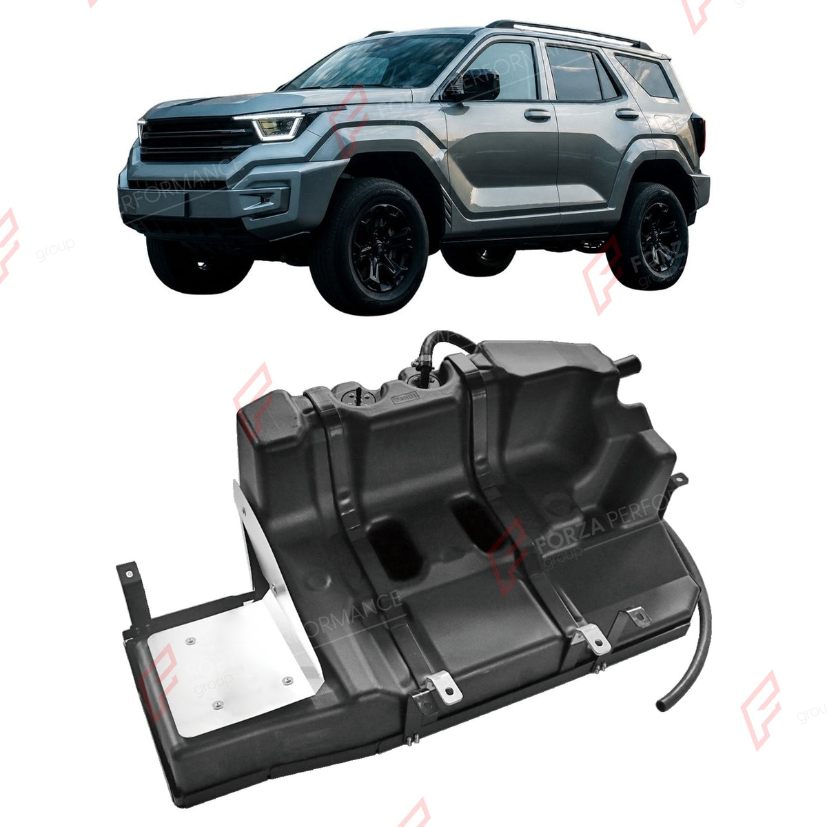 SPARE TIRE AUXILIARY LONG RANGE FUEL TANK SYSTEM 65L (EXTRA 17 GAL) EXTENDED RANGE for GWM TANK 400 HI4-T 2023+