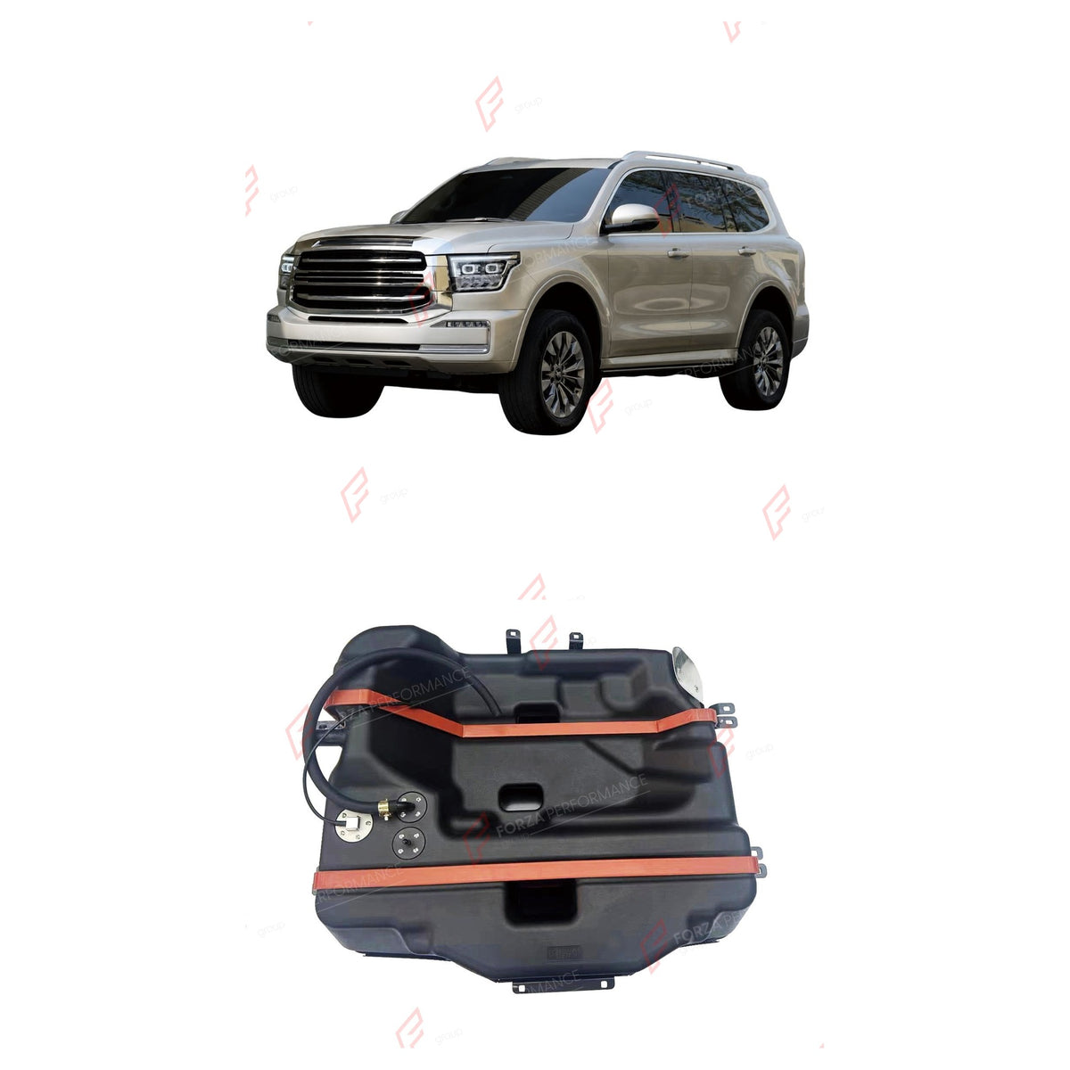 SPARE TIRE AUXILIARY LONG RANGE FUEL TANK SYSTEM 100L (EXTRA 26 GAL) EXTENDED RANGE for GWM TANK 500 2021+