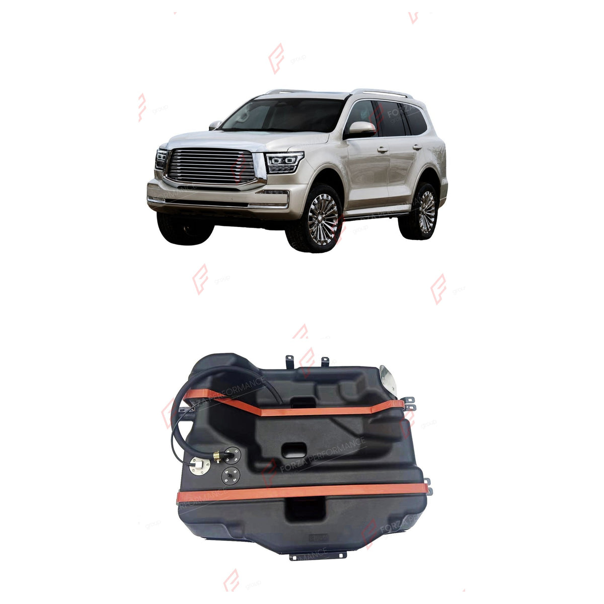 SPARE TIRE AUXILIARY LONG RANGE FUEL TANK SYSTEM 85L (EXTRA 22 GAL) EXTENDED RANGE for GWM TANK 500 HI4-T 2023+