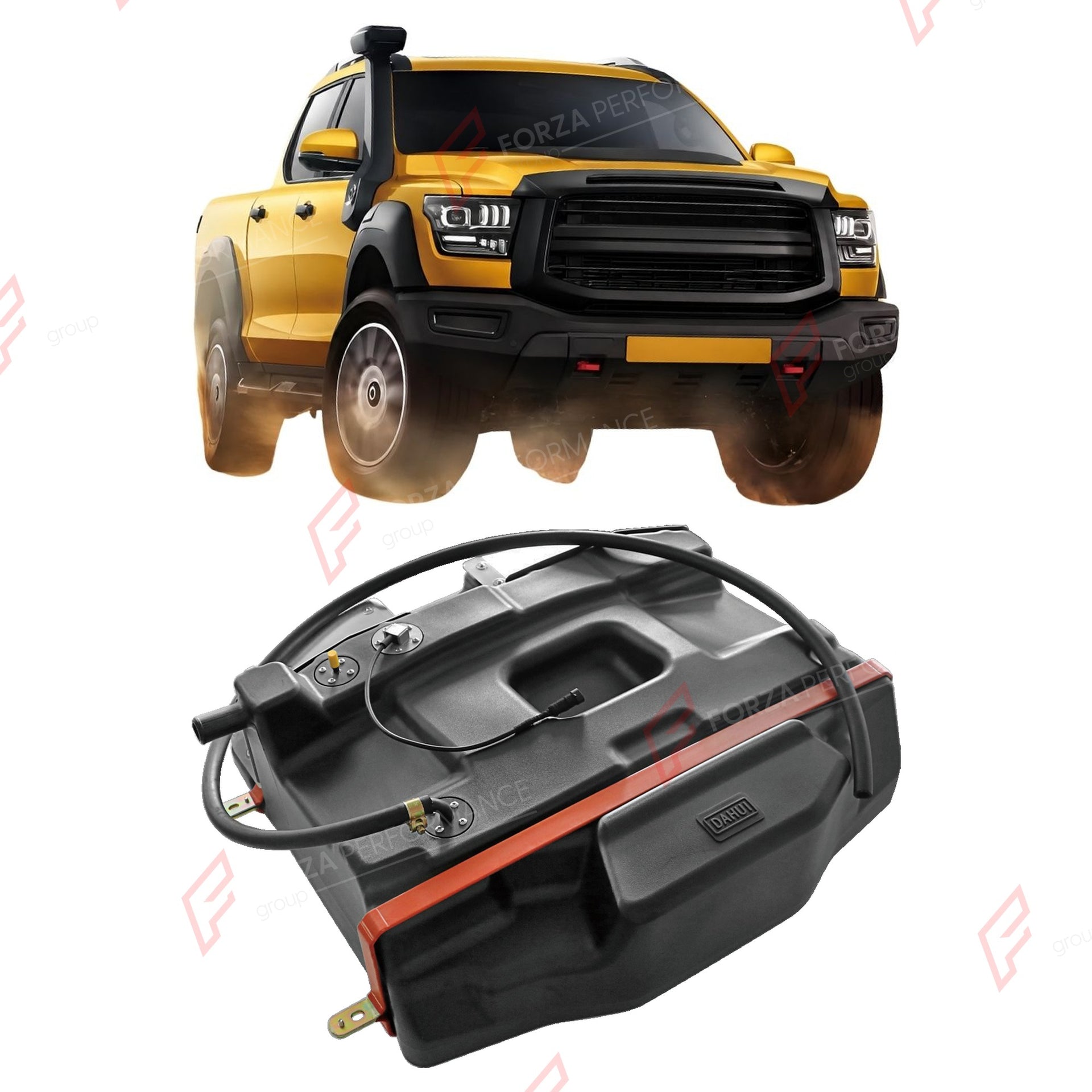 SPARE TIRE AUXILIARY LONG RANGE FUEL TANK SYSTEM 100L (EXTRA 26 GAL) EXTENDED RANGE for GWM CANNON SHANHAIPAO 2023+