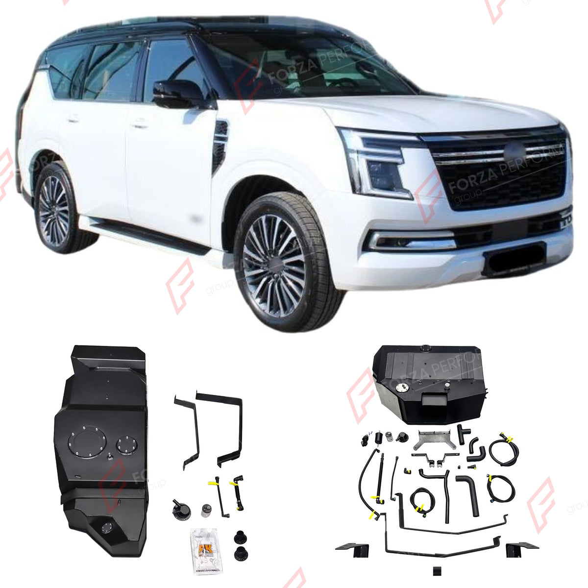 COMBO LONG RANGE FUEL TANK SYSTEM KIT 278L, +180L (EXTRA 48 GAL) EXTENDED RANGE for NISSAN PATROL Y63 3.5TT GASOLINE 2025+