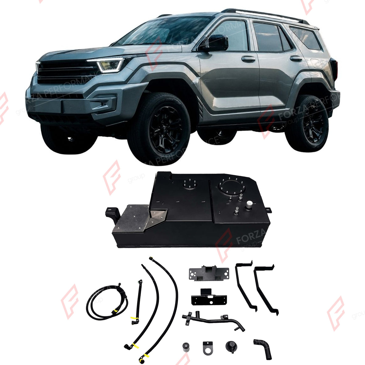 AUXILIARY LONG RANGE FUEL TANK SYSTEM 90L (EXTRA 24 GAL) EXTENDED RANGE for GWM TANK 400 2.0T PETROL 2023+