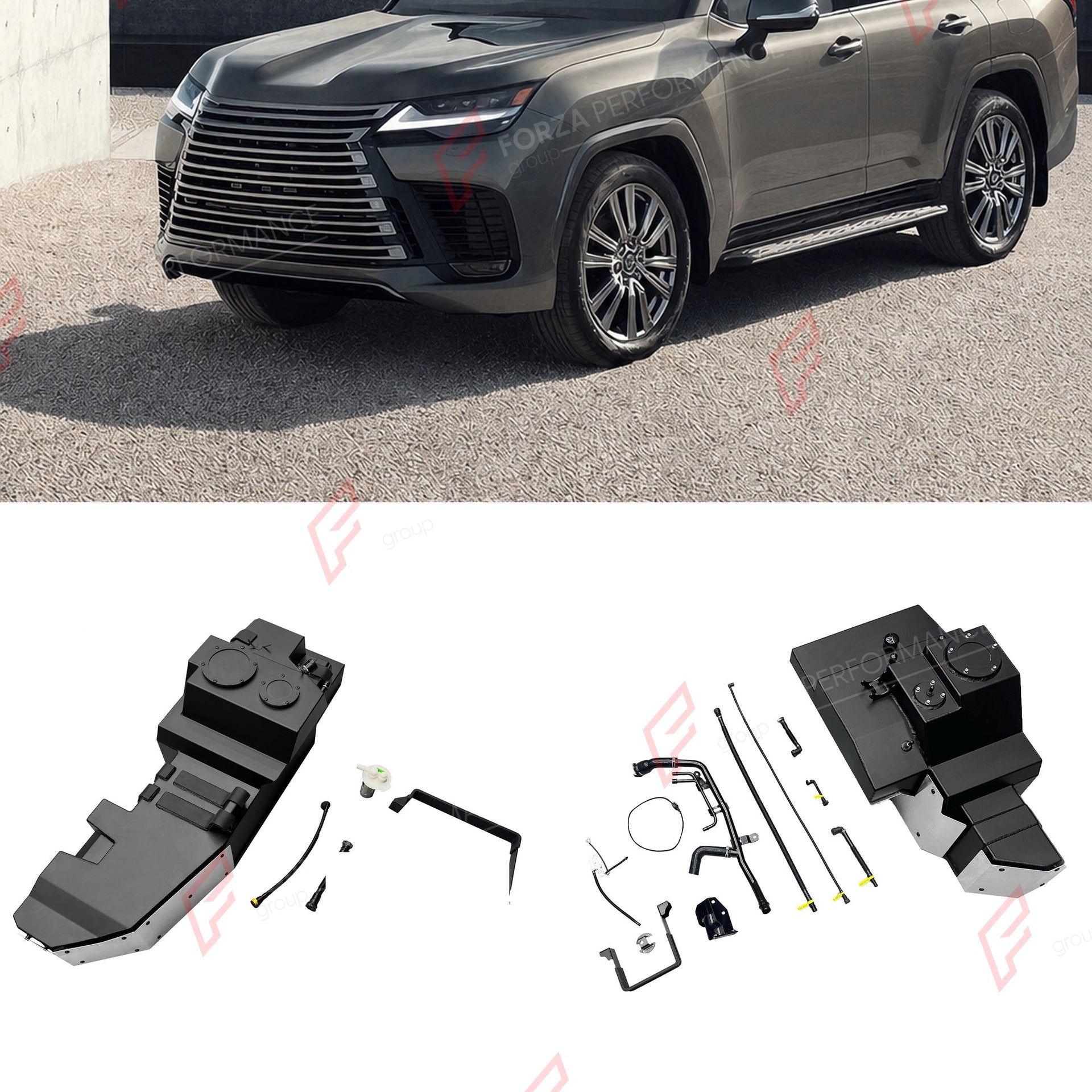 COMBO LONG RANGE FUEL TANK SYSTEM KIT 164L, +96L (EXTRA 25 GAL) EXTENDED RANGE for LEXUS LX700H 3.5TT (HEV/PETROL) 2024+