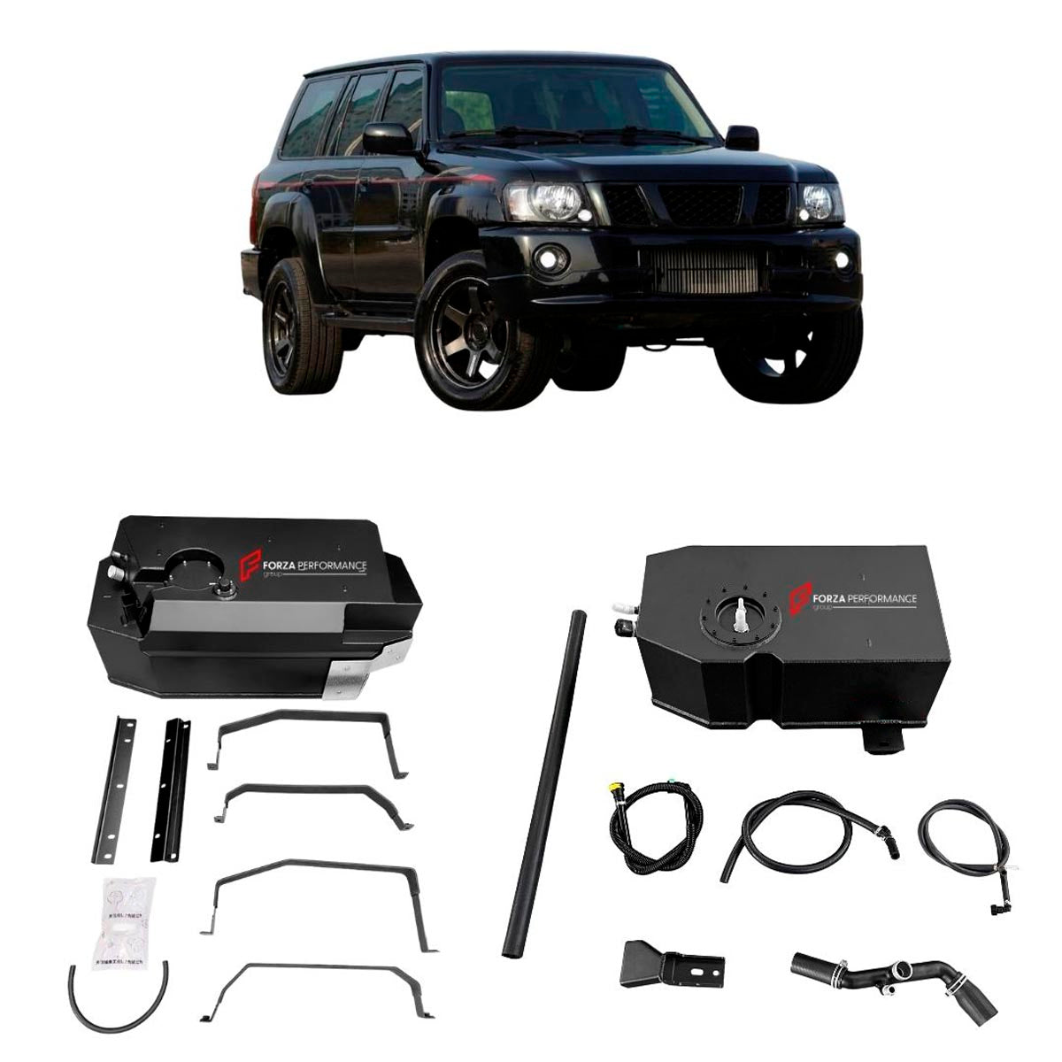 COMBO LONG RANGE FUEL TANK SYSTEM KIT 204L, +109L (EXTRA 29 GAL) EXTENDED RANGE for NISSAN PATROL Y61 4.8L PETROL 2003+