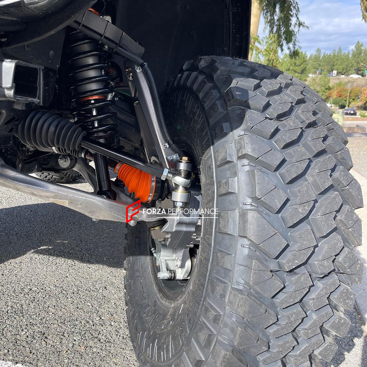 COMPLETE AXLE WITH PORTAL for JEEP WRANGLER JL 2018+

Gear Ratio: 1.15

Clearance Increase: +130 mm

Wheels PCD: 5 x 130


Material: Aluminium

Color: Black, Gold, Silver, Grey, Red

Note: Professional installation is required