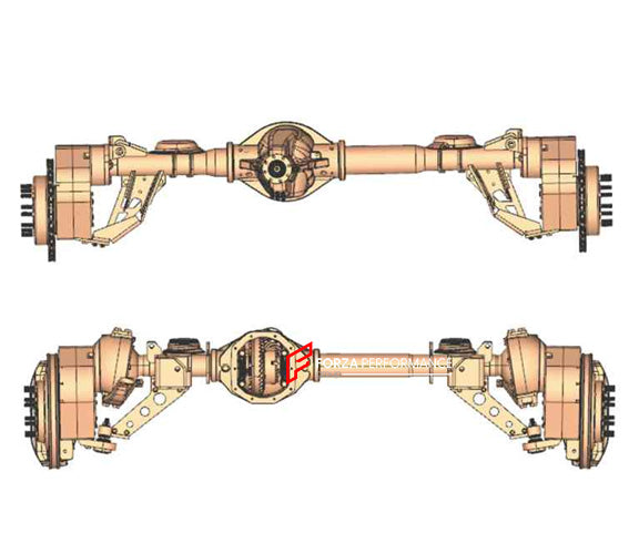 COMPLETE AXLE WITH PORTALS FOR 4x4 MERCEDES BENZ G CLASS AMG W463

Gear Ratio: 1.26

Clearance Increase: +150mm

Wheels PCD: 8 x 164.8


Material: Aluminium

Color: Black, Gold, Silver, Grey, Red