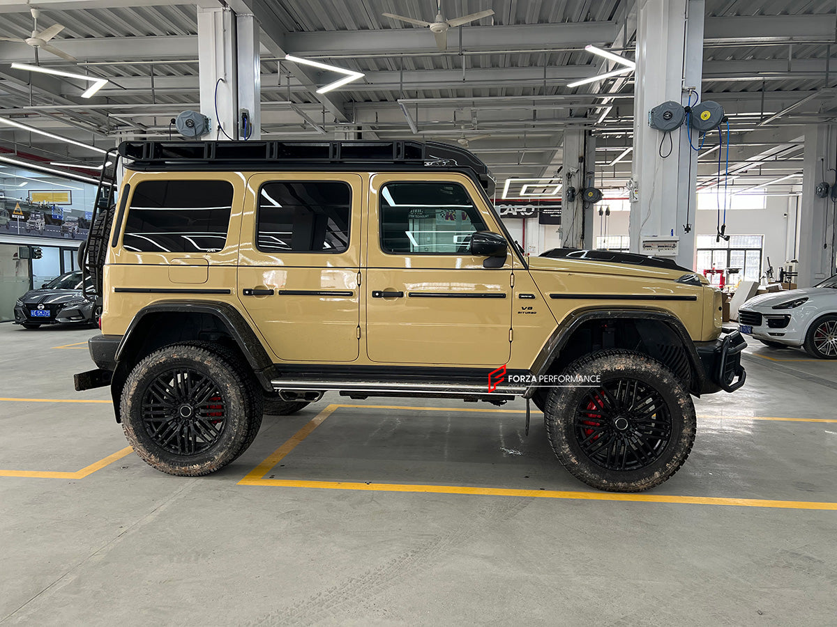 COMPLETE AXLE WITH PORTALS FOR 4x4 MERCEDES BENZ G CLASS AMG W463

Gear Ratio: 1.26

Clearance Increase: +150mm

Wheels PCD: 8 x 164.8


Material: Aluminium

Color: Black, Gold, Silver, Grey, Red