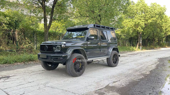 COMPLETE AXLE WITH PORTALS FOR 4x4 MERCEDES BENZ G CLASS AMG W463

Gear Ratio: 1.26

Clearance Increase: +150mm

Wheels PCD: 8 x 164.8


Material: Aluminium

Color: Black, Gold, Silver, Grey, Red