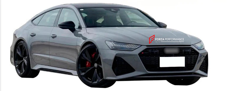 CONVERSION UPGRADE FACELIFT OLD TO NEW BODY KIT for AUDI A7 C8 4K8 2018 - 2023 to AUDI RS7 C8 BODY KIT
Set includes:

Front Bumper
Front Grille
Side Skirts
Rear Bumper with Diffuser
Exhaust Tips
Material: ABS Plastic

NOTE: Professional installation is required.