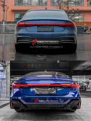 CONVERSION UPGRADE FACELIFT OLD TO NEW BODY KIT for AUDI A7 C8 4K8 2018 - 2023 to AUDI RS7 C8 BODY KIT
Set includes:

Front Bumper
Front Grille
Side Skirts
Rear Bumper with Diffuser
Exhaust Tips
Material: ABS Plastic

NOTE: Professional installation is required.