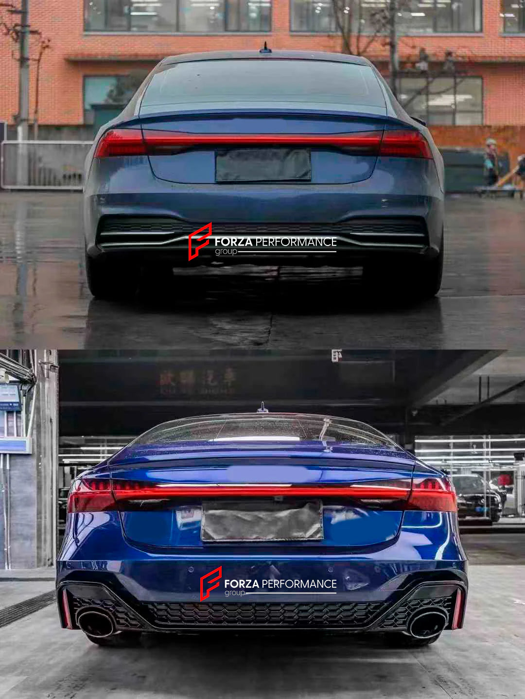 CONVERSION UPGRADE FACELIFT OLD TO NEW BODY KIT for AUDI A7 C8 4K8 2018 - 2023 to AUDI RS7 C8 BODY KIT
Set includes:

Front Bumper
Front Grille
Side Skirts
Rear Bumper with Diffuser
Exhaust Tips
Material: ABS Plastic

NOTE: Professional installation is required.