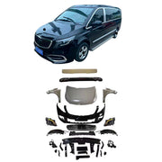 CONVERSION BODY KIT for MERCEDES BENZ VITO W639 UPGRADE to V-CLASS W447 FACELIFT

Set includes:

Hood

Head Lights
Side Fenders
Front Bumper Assembly

Material: Plastic

Note: Professional installation is required