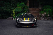 CONVERSION BODY KIT for FERRARI 488 SPIDER 2015+ upgrade to PISTA

Set includes:

Front Bumper
Carbon Front Lip
Carbon Hood/Bonnet
Carbon Side Skirts add-ons
Rear Bumper
Carbon Rear Diffuser
Rear Decklid Spoiler

Material: Dry Carbon Fiber