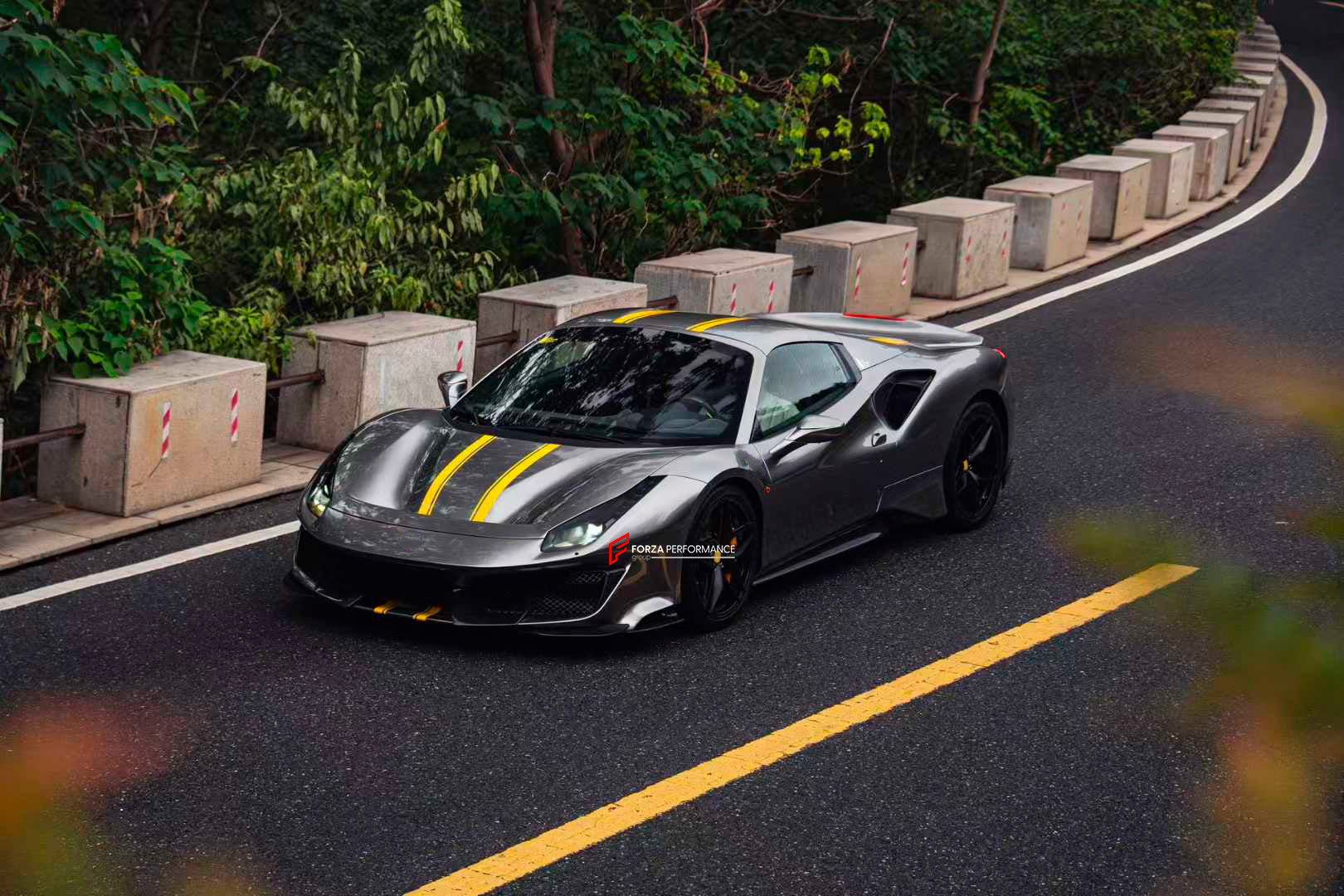 CONVERSION BODY KIT for FERRARI 488 SPIDER 2015+ upgrade to PISTA

Set includes:

Front Bumper
Carbon Front Lip
Carbon Hood/Bonnet
Carbon Side Skirts add-ons
Rear Bumper
Carbon Rear Diffuser
Rear Decklid Spoiler

Material: Dry Carbon Fiber