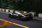 CONVERSION BODY KIT for FERRARI 488 SPIDER 2015+ upgrade to PISTA

Set includes:

Front Bumper
Carbon Front Lip
Carbon Hood/Bonnet
Carbon Side Skirts add-ons
Rear Bumper
Carbon Rear Diffuser
Rear Decklid Spoiler

Material: Dry Carbon Fiber
